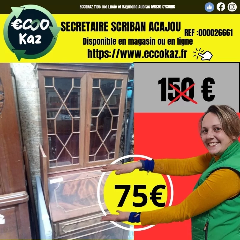 SECRETAIRE SCRIBAN ACAJOU