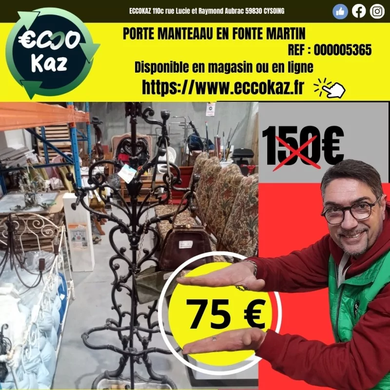 PORTE MANTEAAU EN FONTE MARTIN