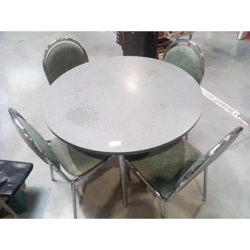 TABLE RONDE 1 METRE ET 4 CHAISES