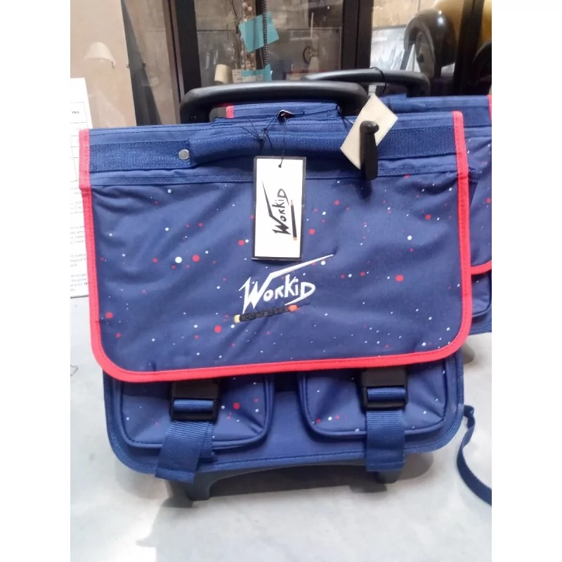 CARTABLE ROULETTE WORKID BLEU ET ROUGE A POIDS