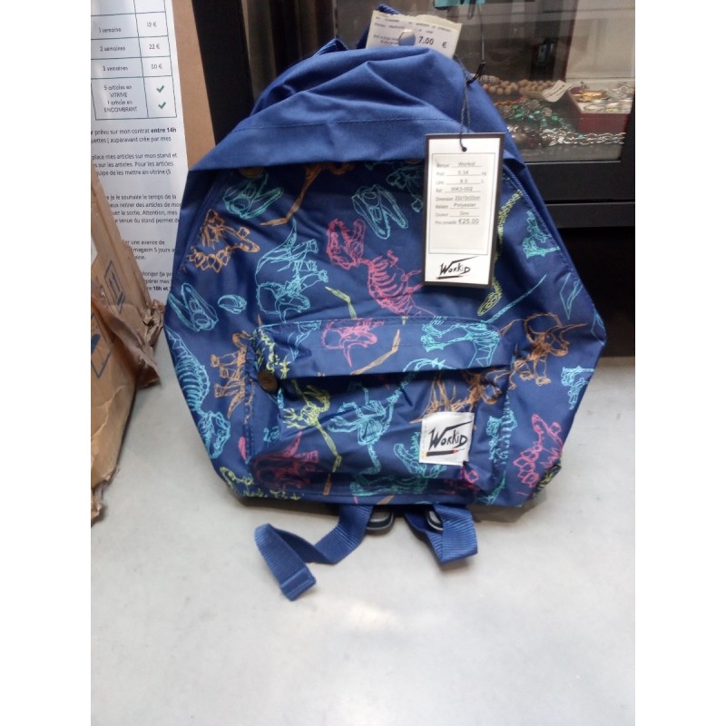 SAC A DOS DINOSAURES BLEU WORKID