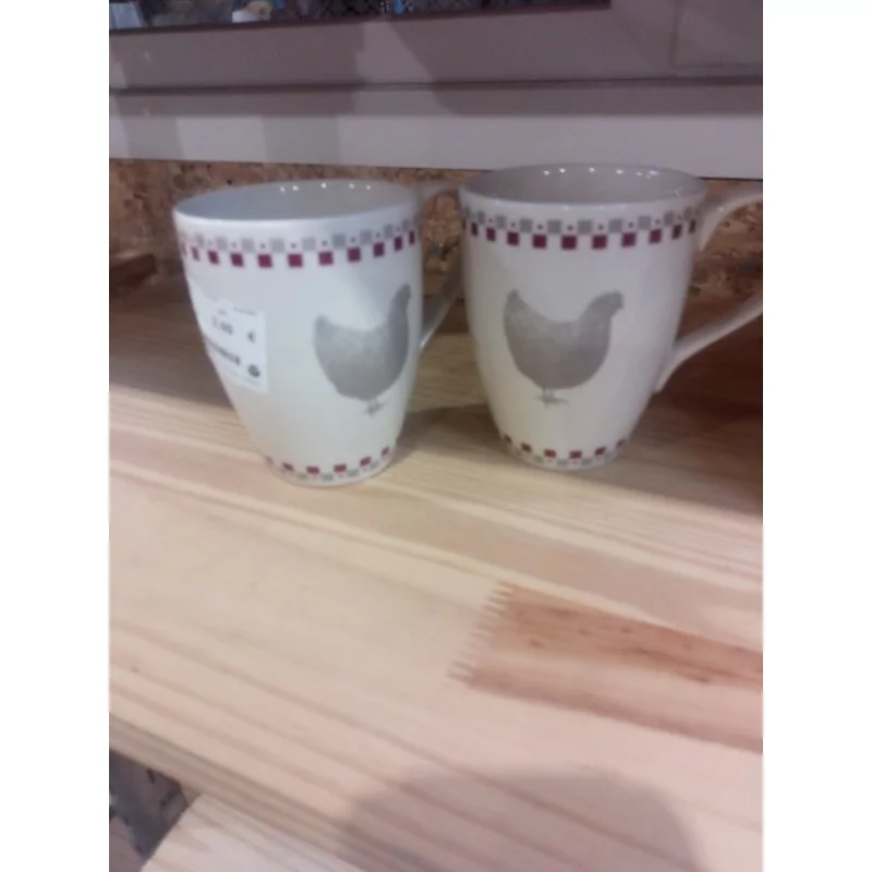 2 MUGS POULE