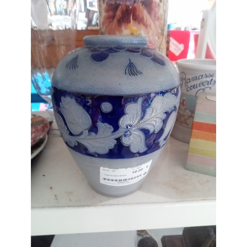 VASE EN GRES BLEUE