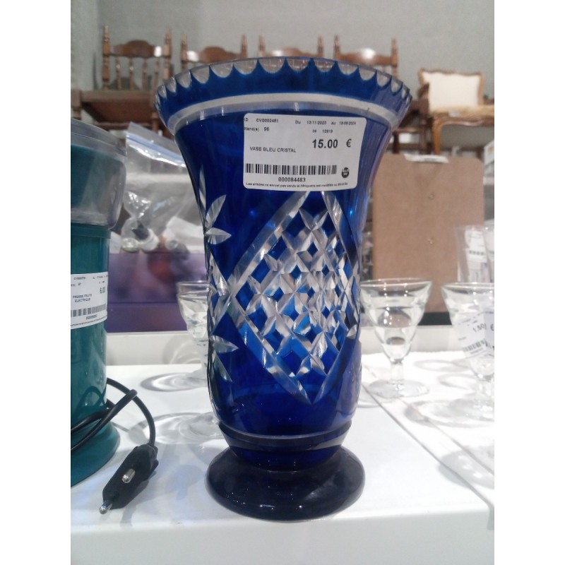 VASE BLEU CRISTAL 