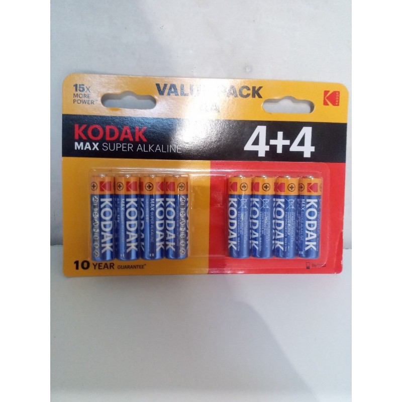 PILES KODAK MAX SUPER-BATTERIE 8XTYPE AA-ALCALINE 887930419900